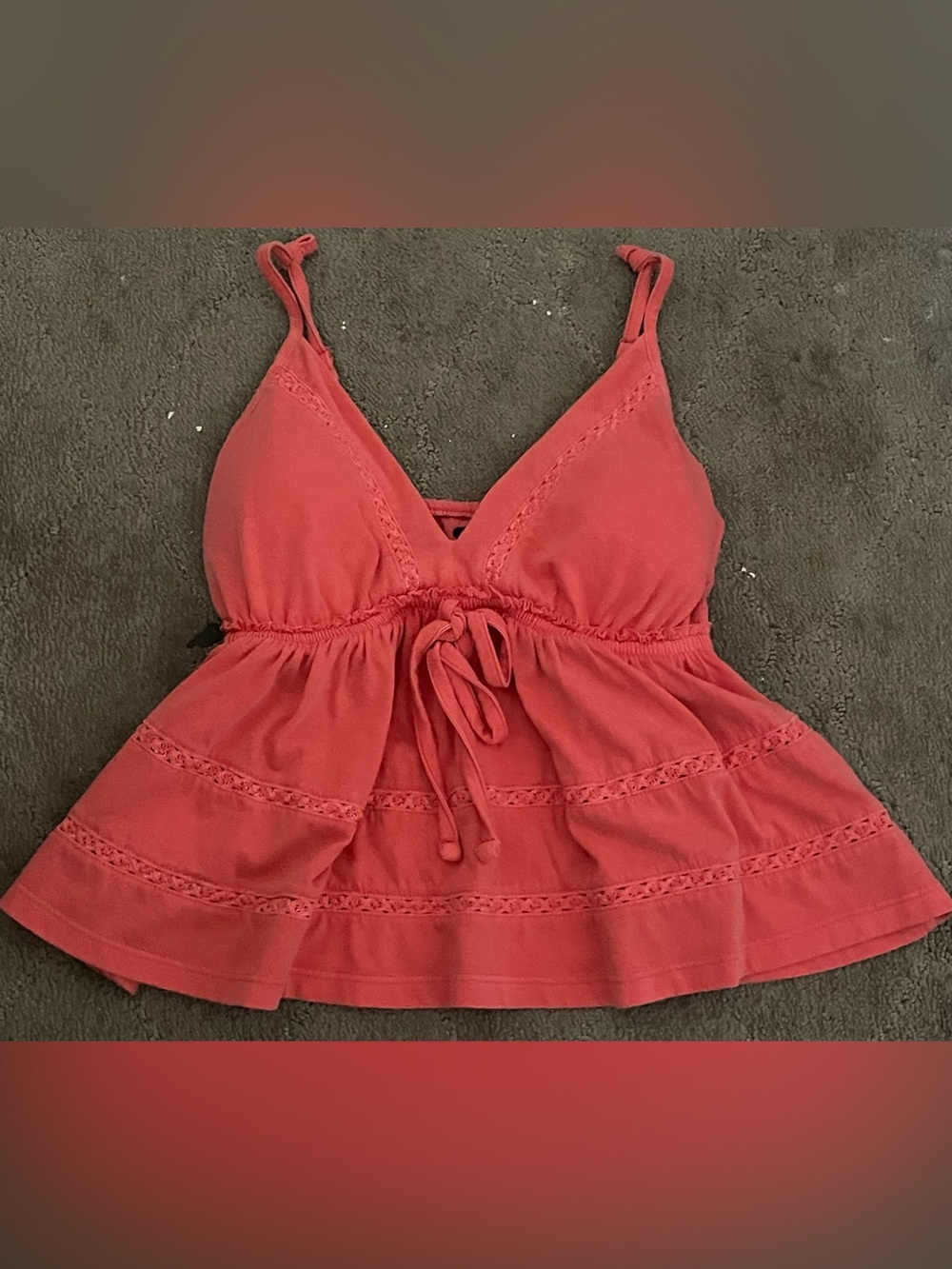 SO Coral Pink Sleeveless Tie-Front Peplum Top